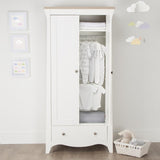 CuddleCo Clara 3 Piece Nursery Furniture Set (Cot Bed, Dresser & Wardrobe) - White and Ash 22