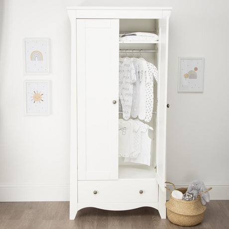 CuddleCo Clara 2 Door Double Wardrobe - White 3