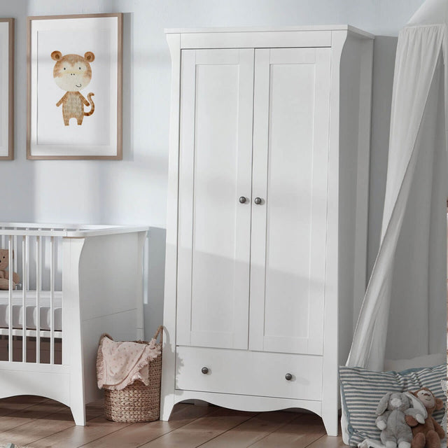 CuddleCo Clara 2 Door Double Wardrobe - White 1