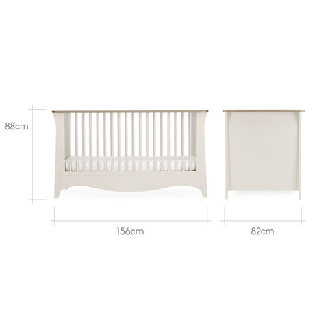 CuddleCo Clara 3 Piece Nursery Furniture Set (Cot Bed, Dresser & Wardrobe) - Cashmere and Ash 2