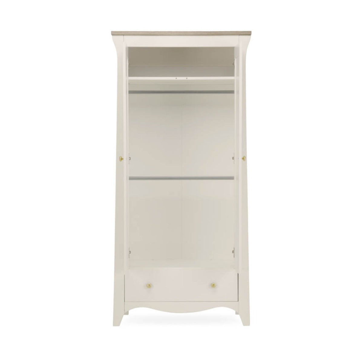 CuddleCo Clara 3 Piece Nursery Furniture Set (Cot Bed, Dresser & Wardrobe) - Cashmere and Ash 9