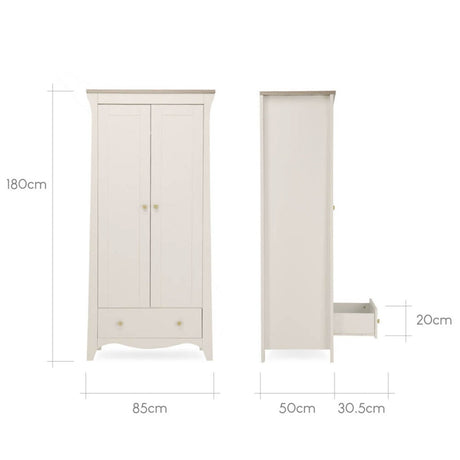 CuddleCo Clara 2 Door Double Wardrobe - Cashmere and Ash 8