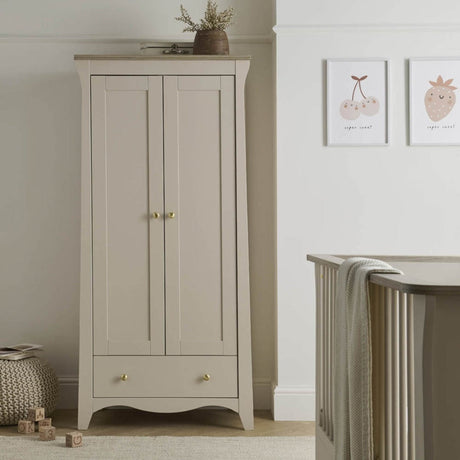 CuddleCo Clara 3 Piece Nursery Furniture Set (Cot Bed, Dresser & Wardrobe) - Cashmere and Ash 11