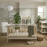 CuddleCo Nola 3 Piece Nursery Furniture Set - White and Natural 1