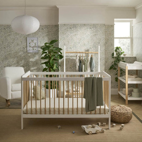 CuddleCo Nola 3 Piece Nursery Furniture Set - White and Natural 1