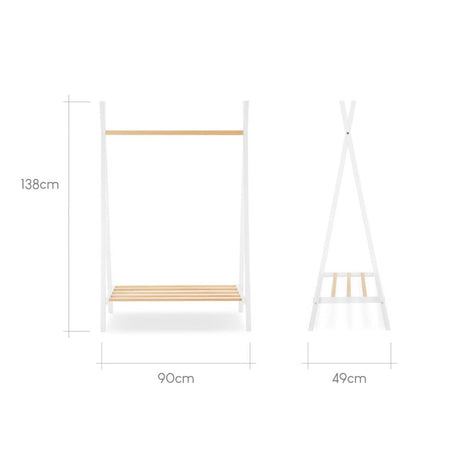 CuddleCo Nola Clothes Rail - White and Natural 5