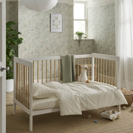 CuddleCo Nola Cot Bed - White and Natural 4