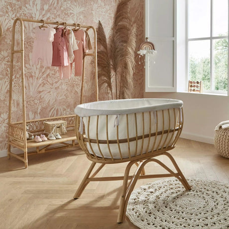 CuddleCo Aria 2 Piece Set With Crib & Clothes Rail - Rattan 1