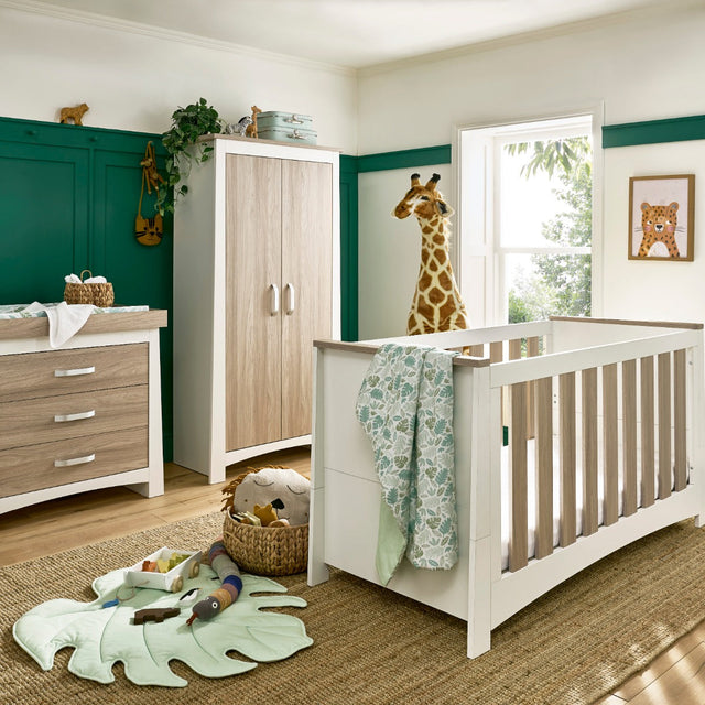 CuddleCo Ada 3 Piece Nursery Furniture Set – White and Ash 1