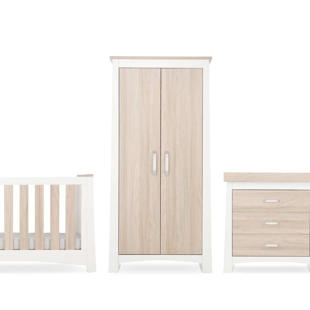 CuddleCo Ada 3 Piece Nursery Furniture Set – White and Ash 3