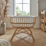 CuddleCo Aria 2 Piece Set With Crib & Clothes Rail - Rattan 4