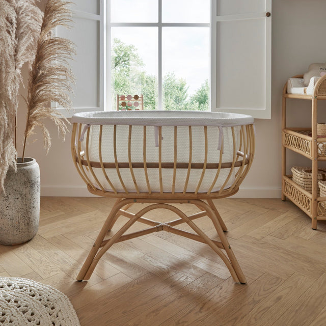 CuddleCo Aria Crib  - Rattan 1