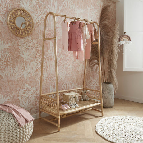 CuddleCo Aria Clothes Rail - Rattan 1