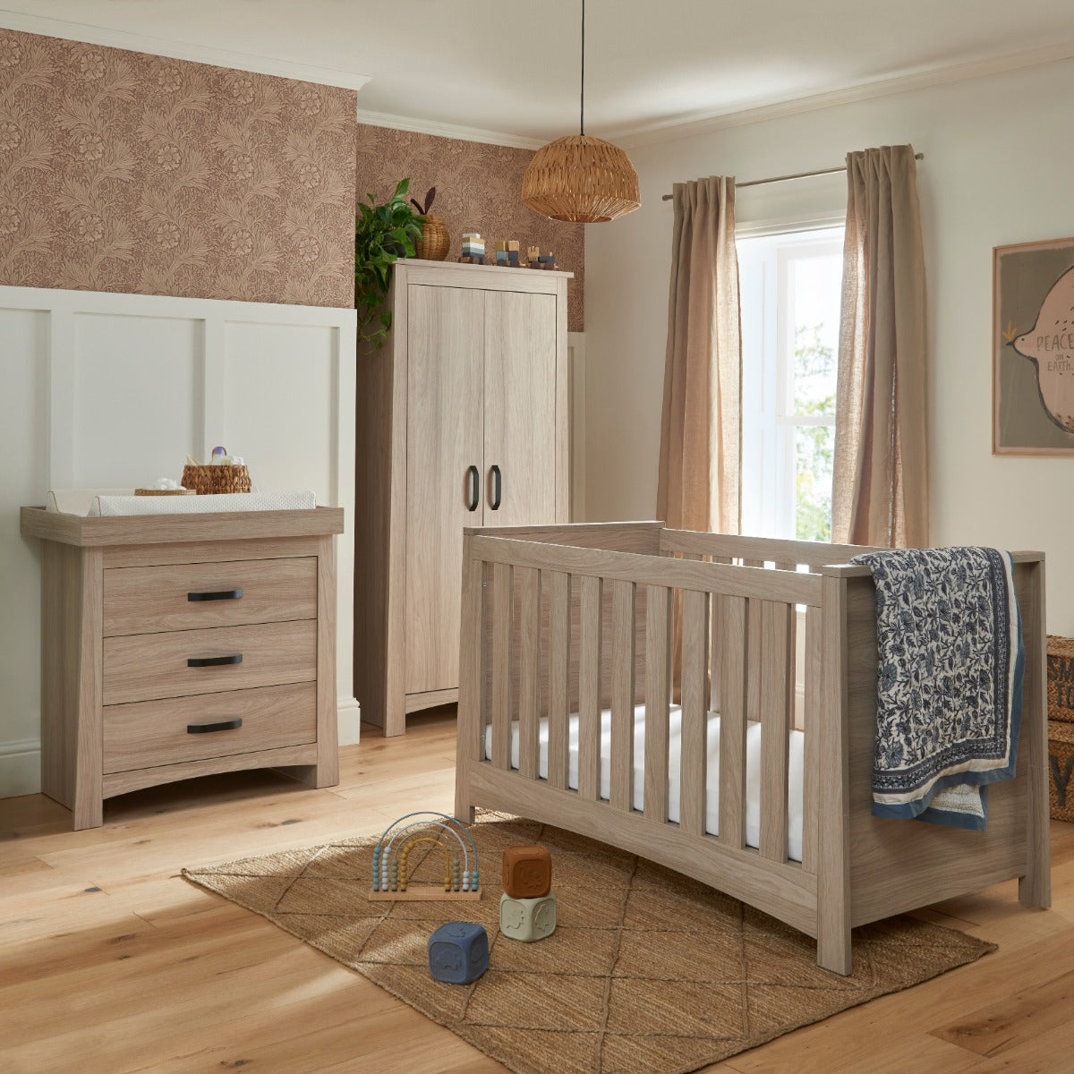 CuddleCo Isla 3 Piece Nursery Furniture Set – Ash 1