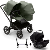 Bugaboo Donkey 5 Duo with Turtle Air Travel System - Black/Forest Green 1