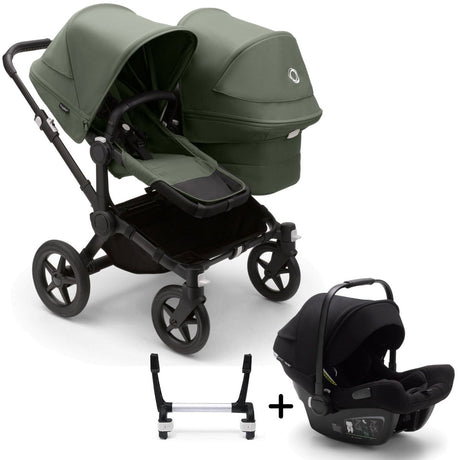 Bugaboo Donkey 5 Duo with Turtle Air Travel System - Black/Forest Green 1