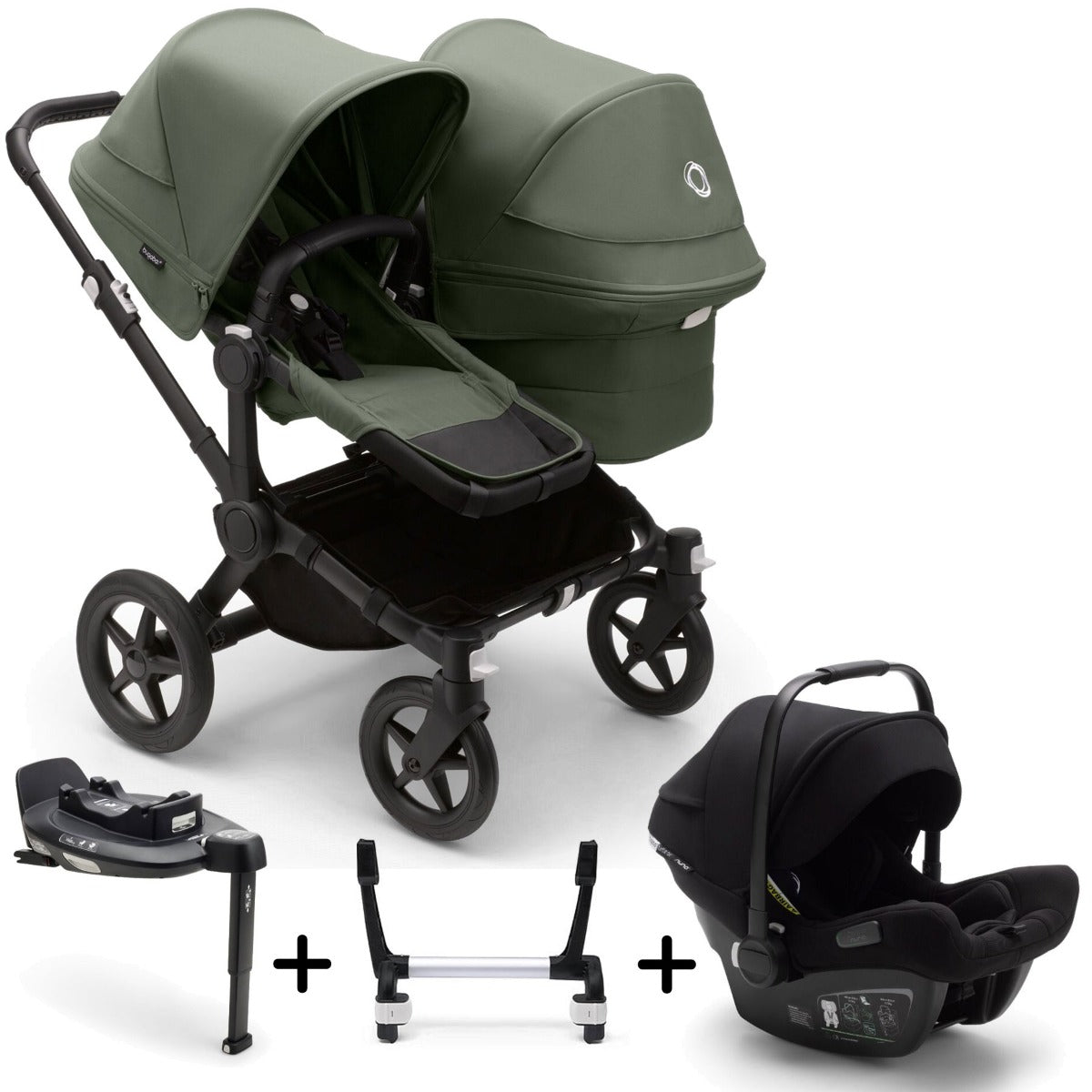 Bugaboo Donkey 5 Duo with Turtle Air Travel System - Black/Forest Green 4