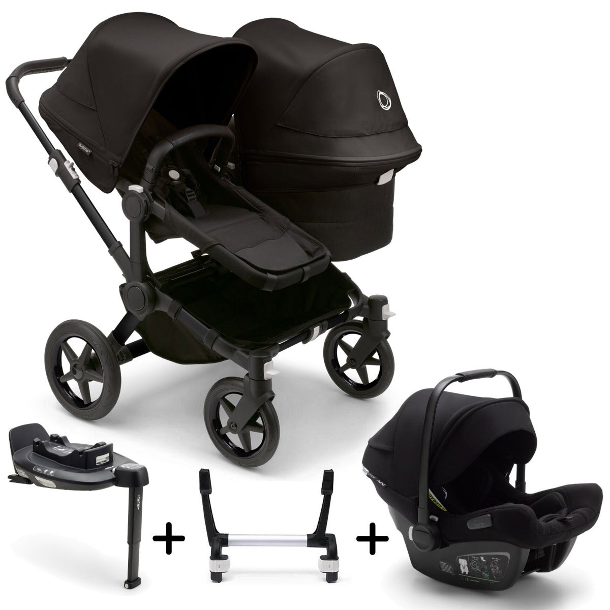 Bugaboo Donkey 5 Duo with Turtle Air Travel System - Black/Midnight Black 3