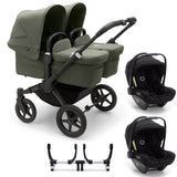 Bugaboo Donkey 5 Twin with Turtle Air Travel System - Black/Forest Green 1