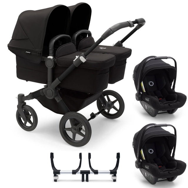 Bugaboo Donkey 5 Twin with Turtle Air Travel System - Black/Midnight Black 1