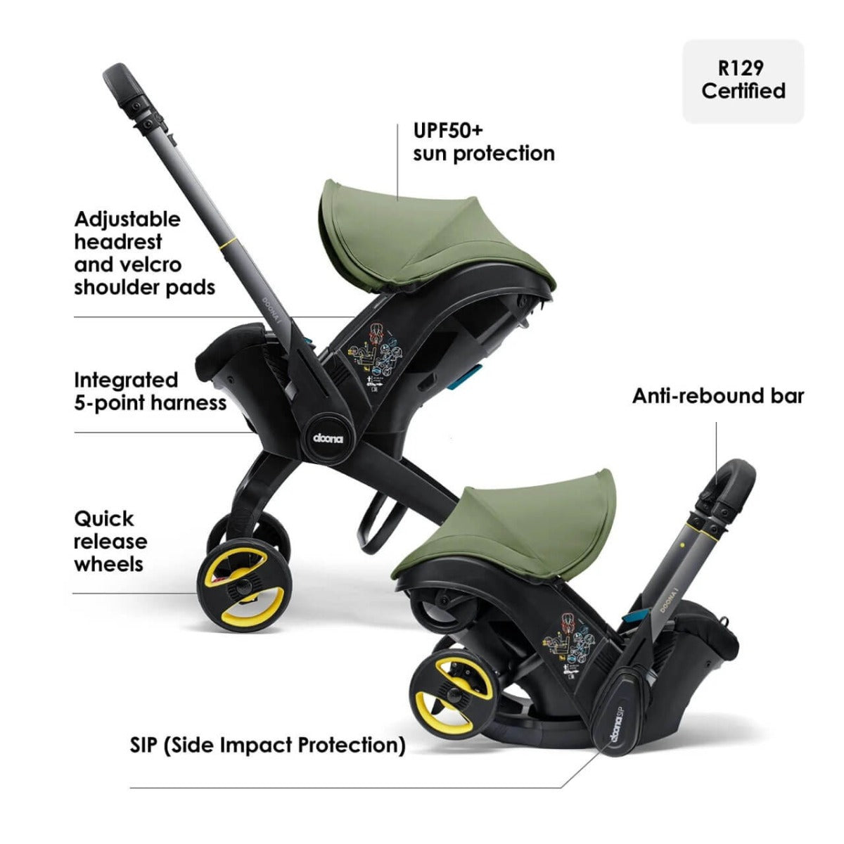 Doona i Infant Car Seat Stroller - Desert Green 9
