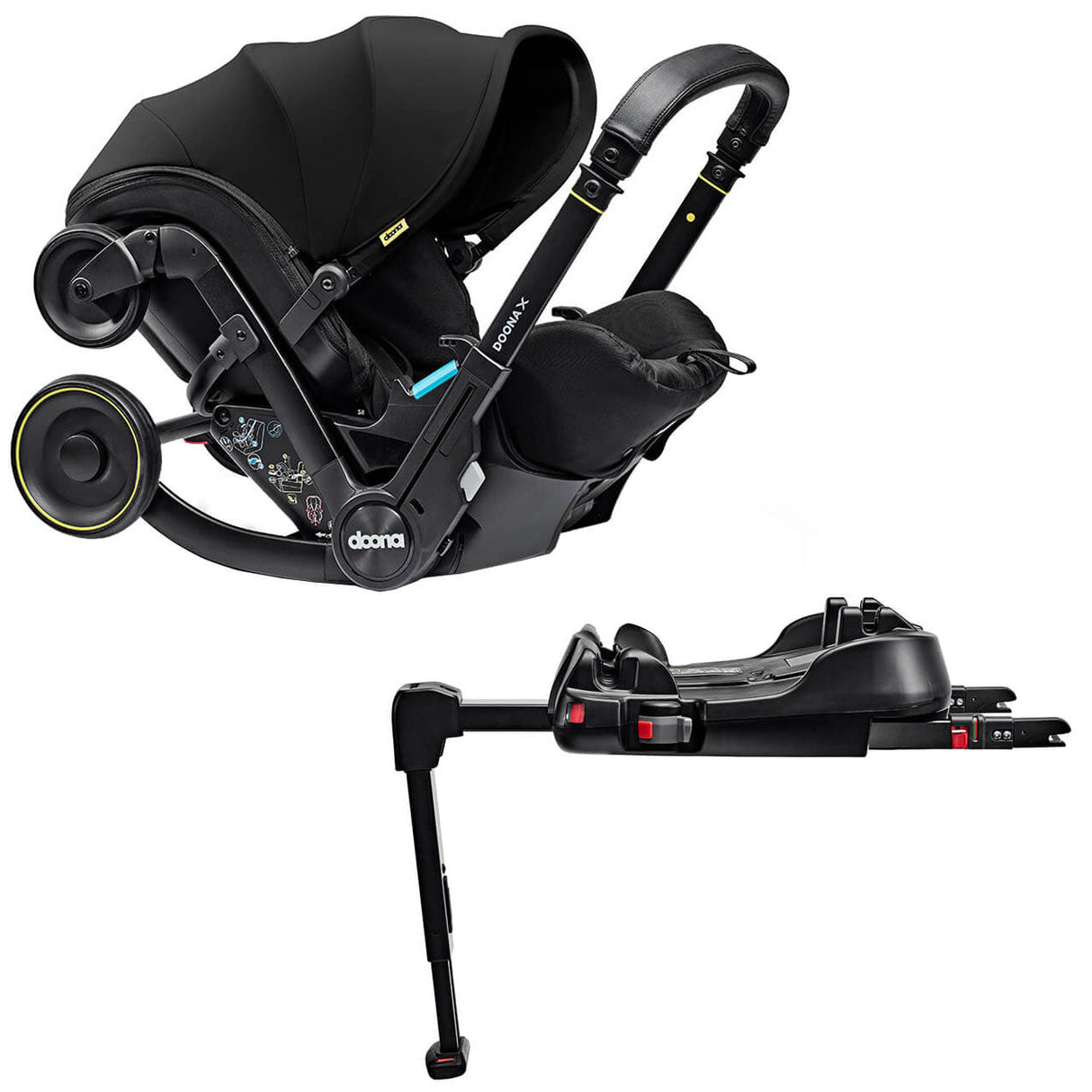 Doona X Infant Car Seat Stroller + IsoFix Base - Nitro Black 1