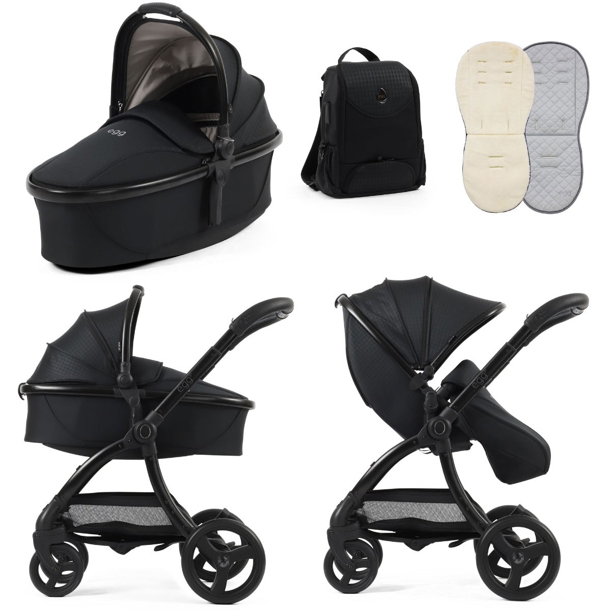 Egg 3 Stroller and Carrycot Special Edition - Houndstooth Black 1