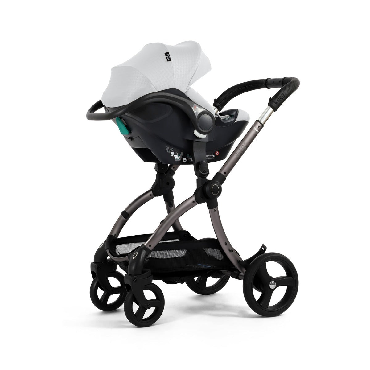 Egg 3 Luxury Shell i-Size Special Edition Travel System Bundle - Houndstooth Silver 60