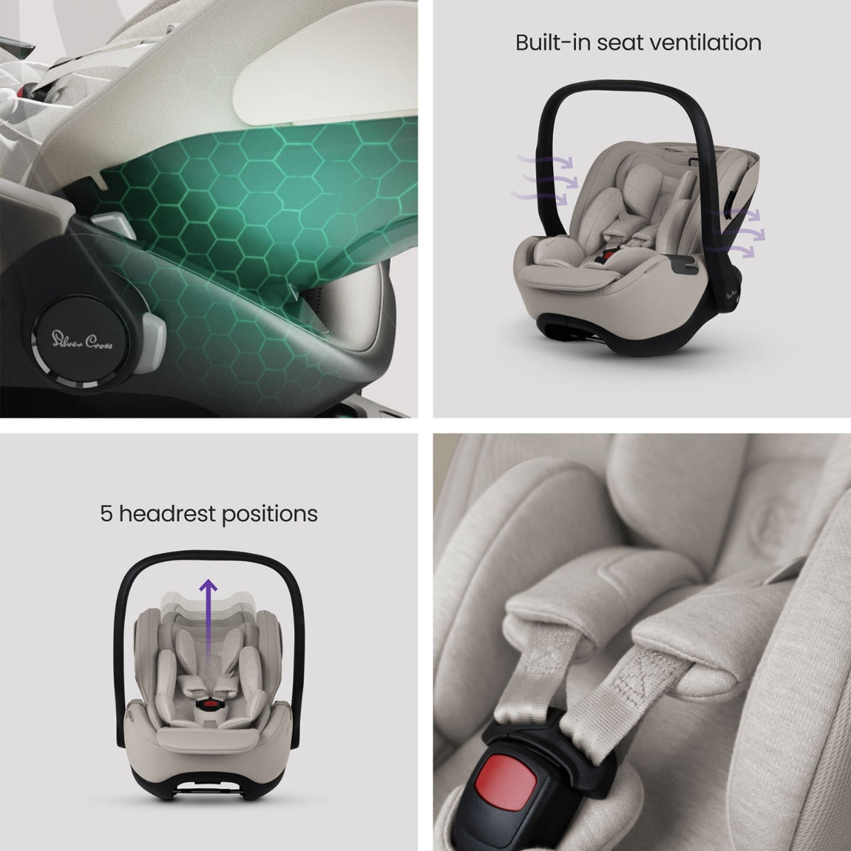 Silver Cross Glide Plus 360 Infant Car Seat & Base Plus 360 - Natural Taupe 10