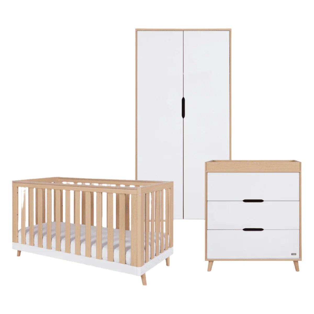 Tutti Bambini Hygge 3 Piece Room Set - White/Light Oak