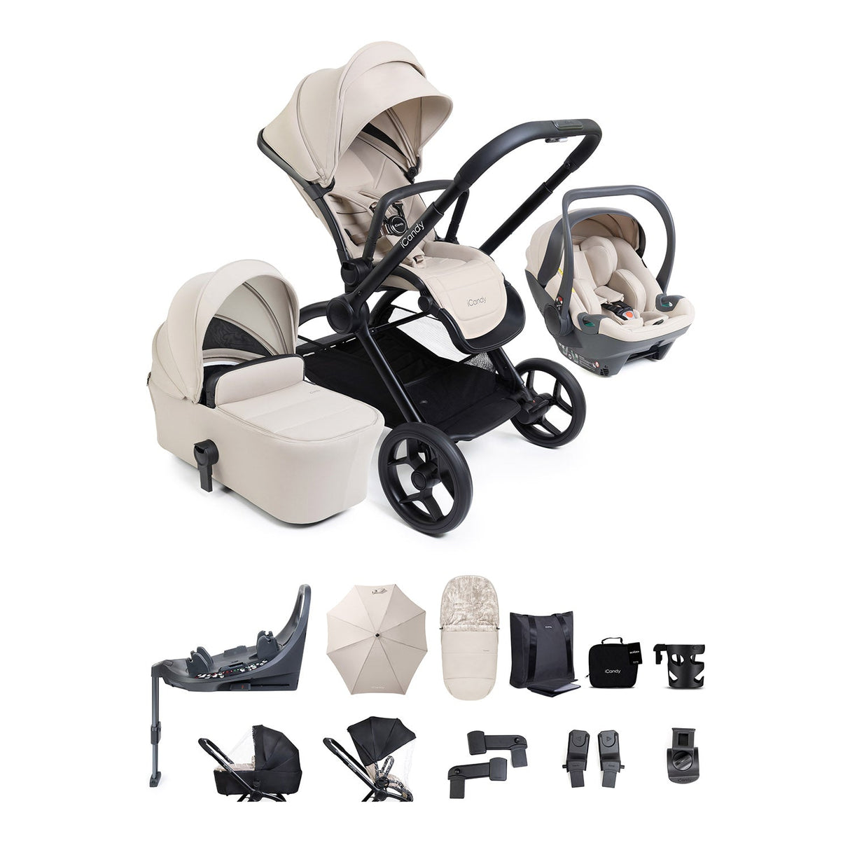 iCandy Core 2 Cocoon 360 Car Seat & Base Bundle - Sandstone