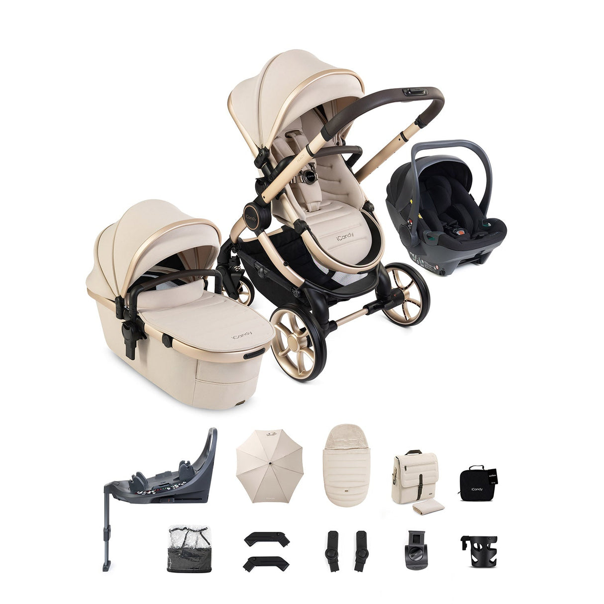 iCandy Peach 8 Editions Cocoon 360 Car Seat & Base Bundle - Biscotti