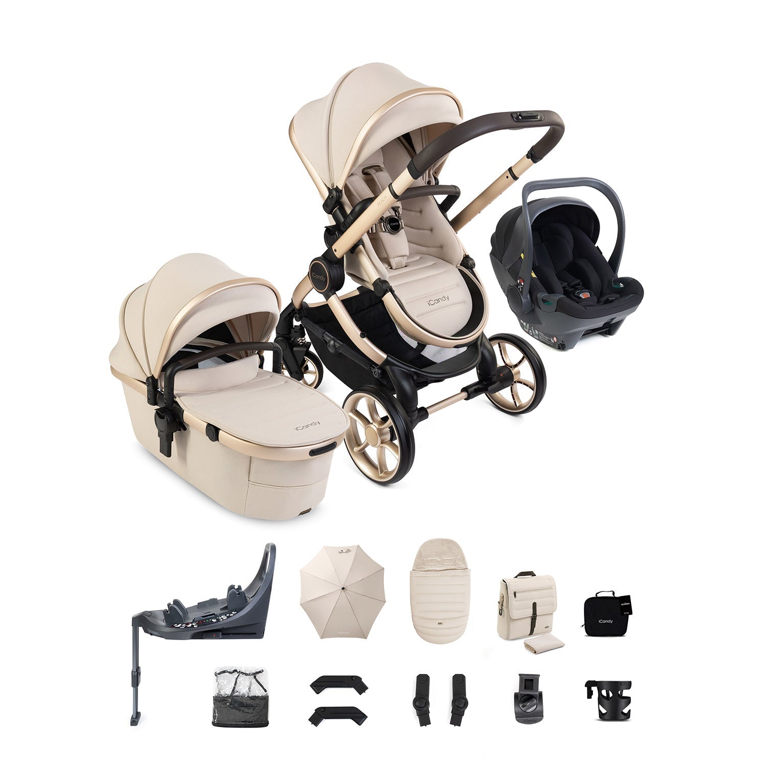 iCandy Peach 8 Editions Cocoon 360 Car Seat & Base Bundle - Biscotti