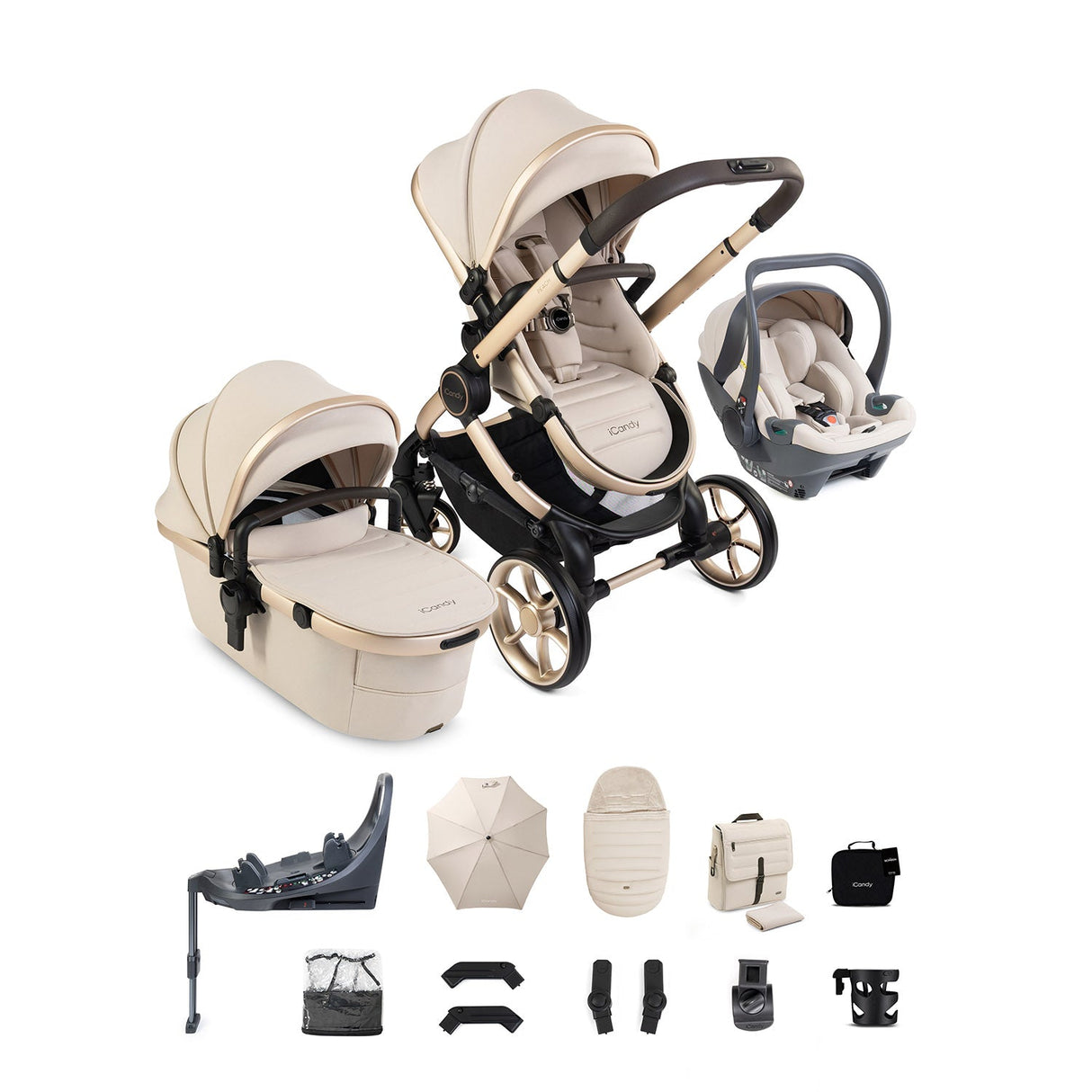 iCandy Peach 8 Editions Cocoon 360 Car Seat & Base Bundle - Biscotti