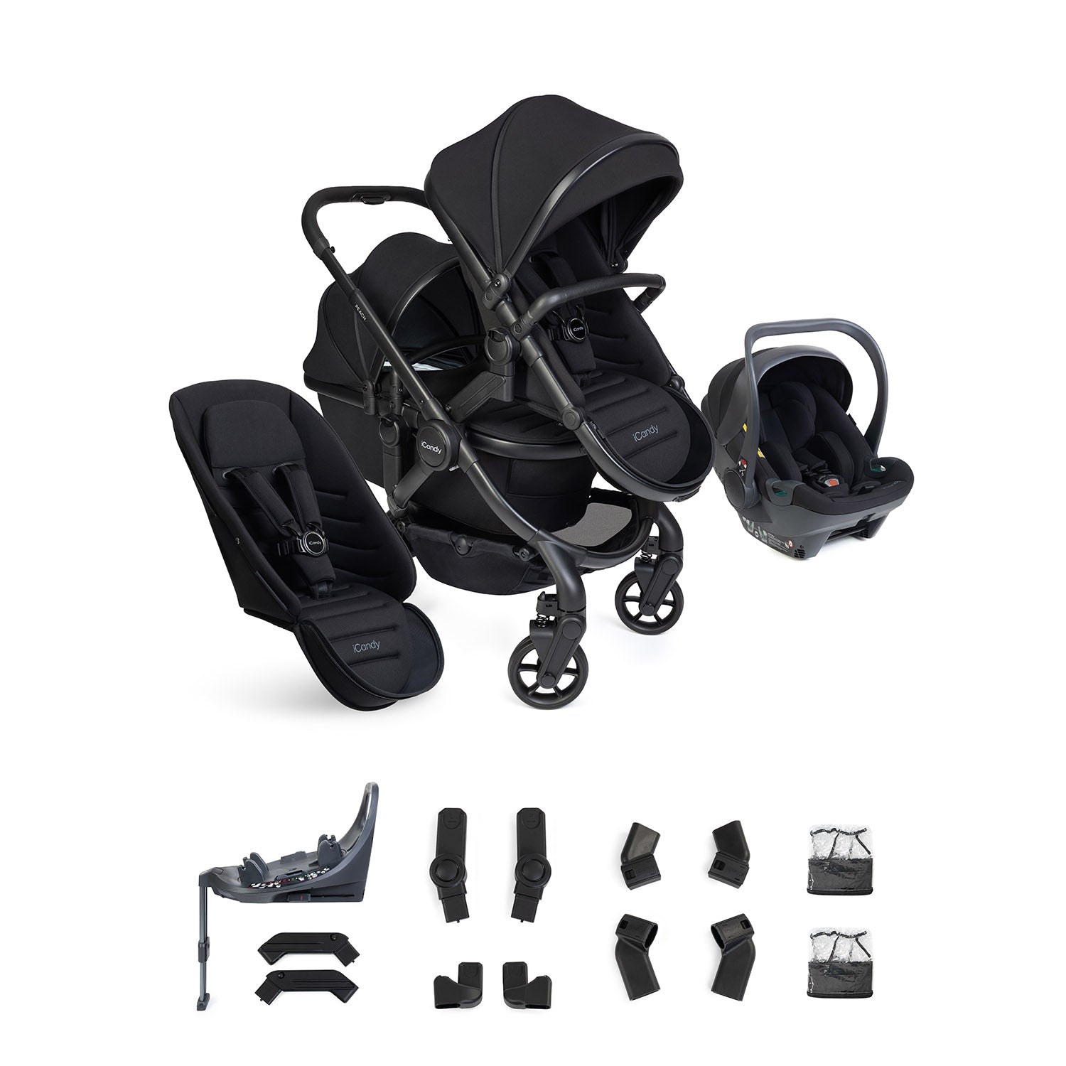 iCandy Peach 8 Double Cocoon 360 Car Seat & Base Bundle - Black