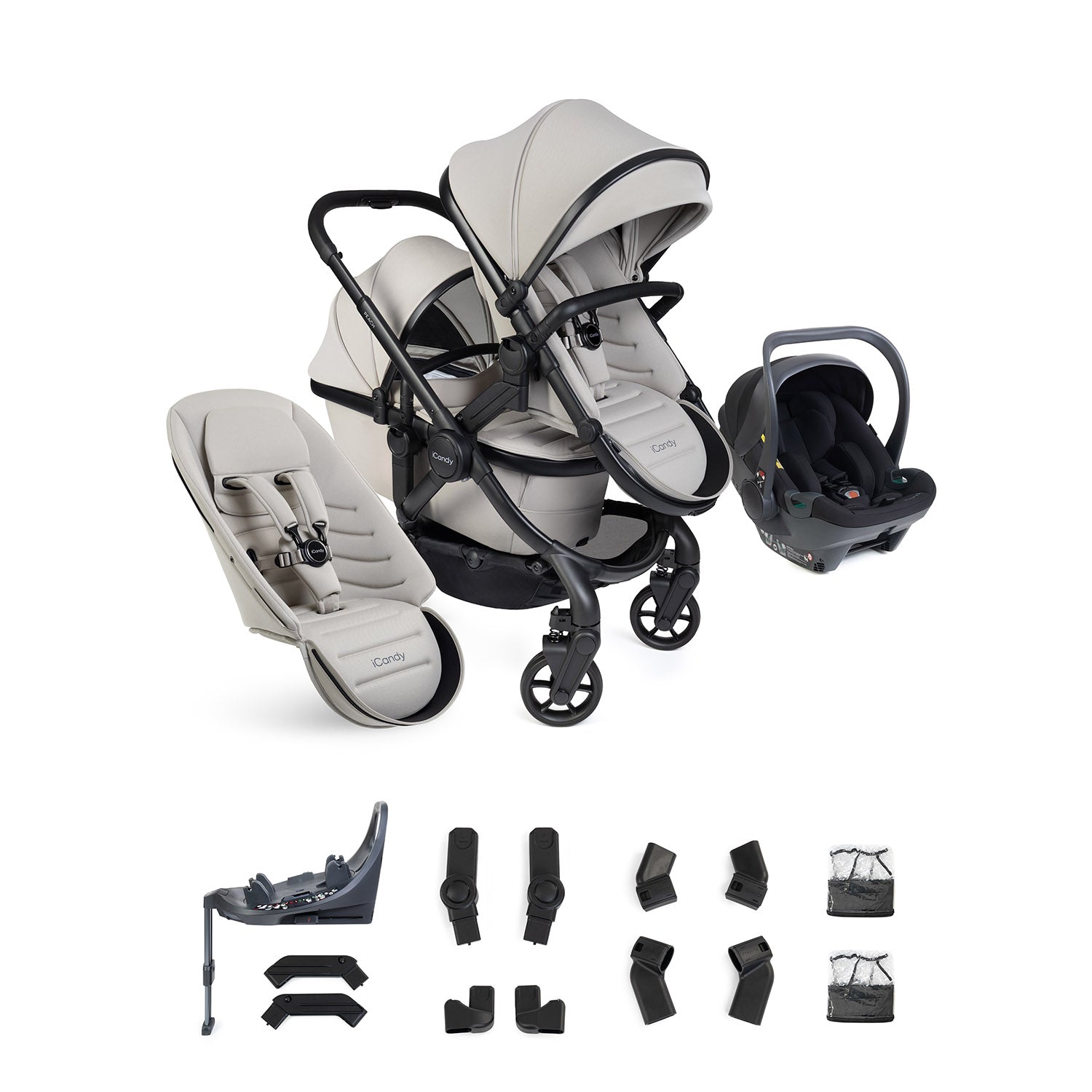 iCandy Peach 8 Double Cocoon 360 Car Seat & Base Bundle - Taupe