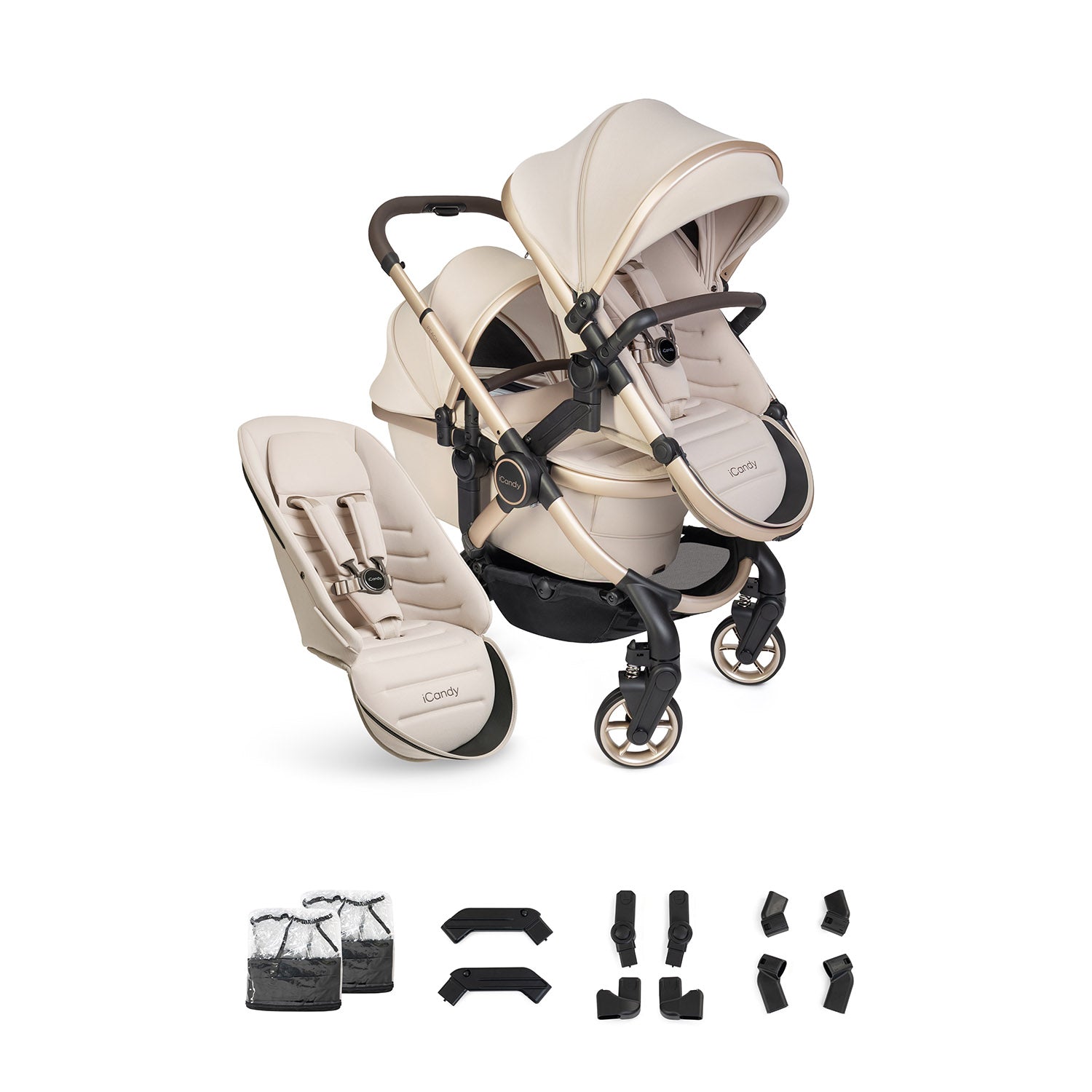 iCandy Peach 8 Editions Double Pushchair & Carrycot Combo - Biscotti