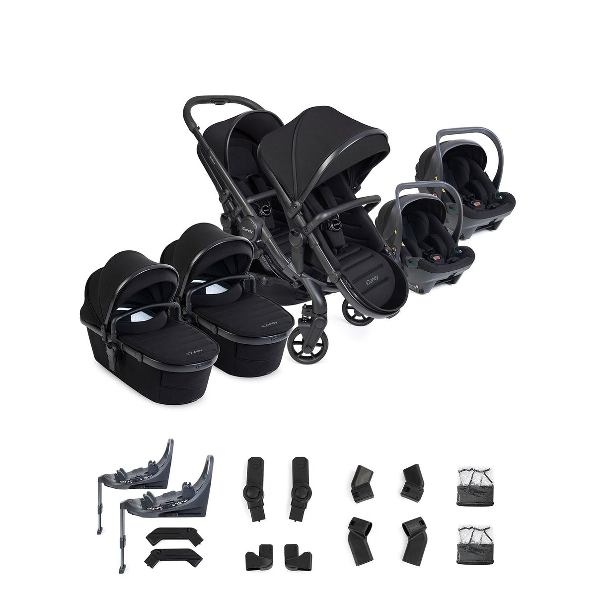 iCandy Peach 8 Twin Cocoon 360 & Base Bundle - Black