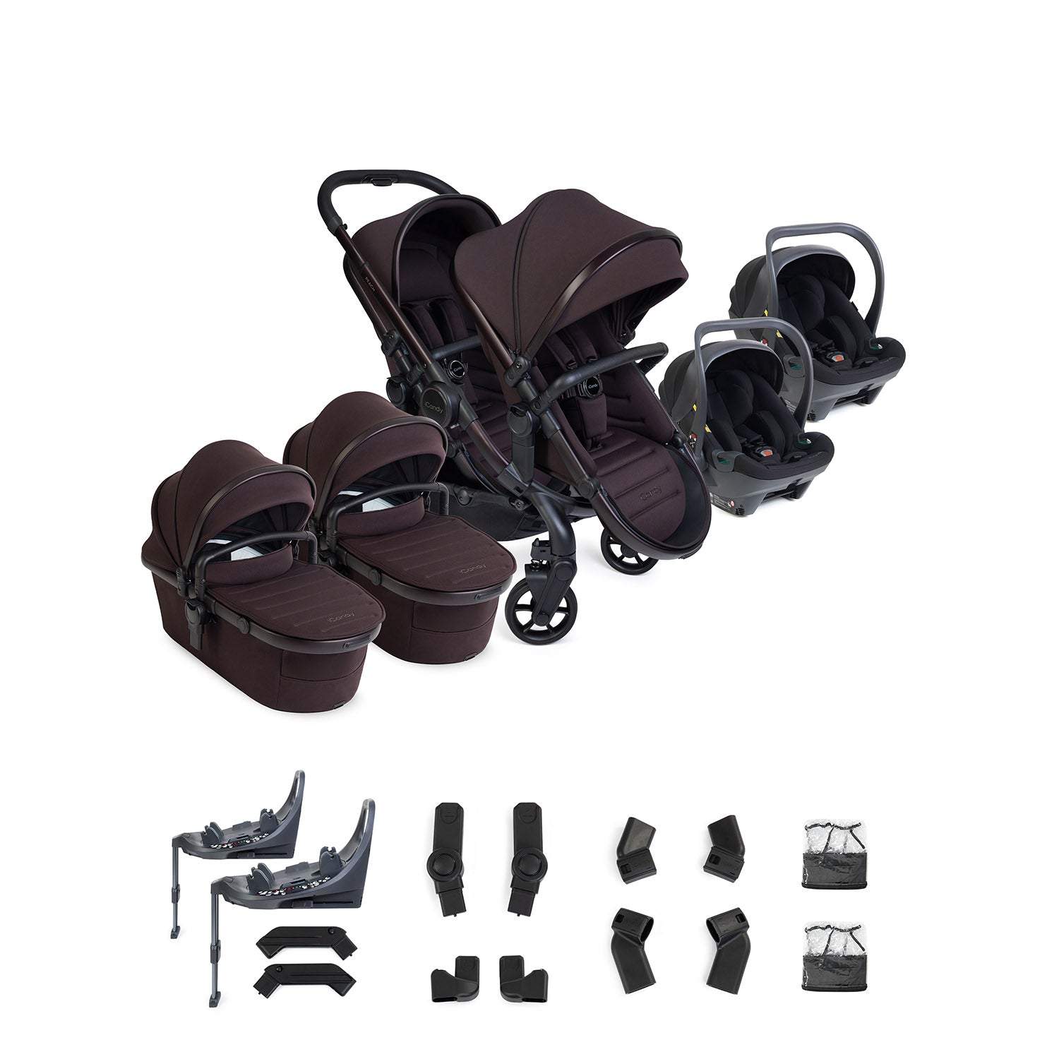 iCandy Peach 8 Editions Twin Cocoon 360 & Base Bundle - Coffee Bean