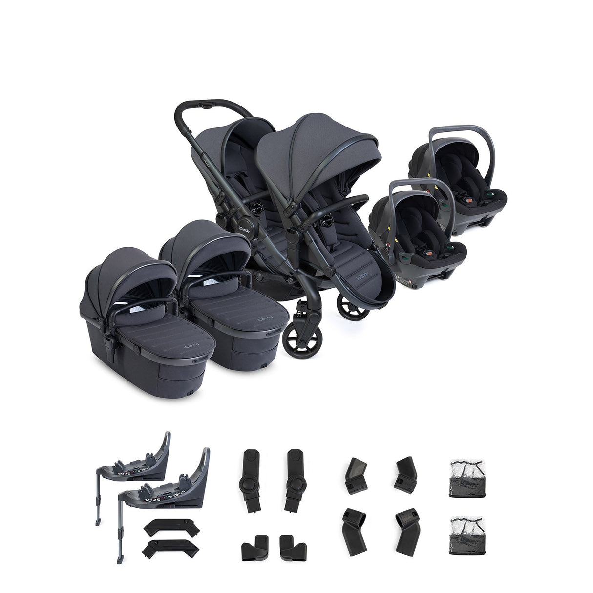 iCandy Peach 8 Twin Cocoon 360 & Base Bundle - Grey