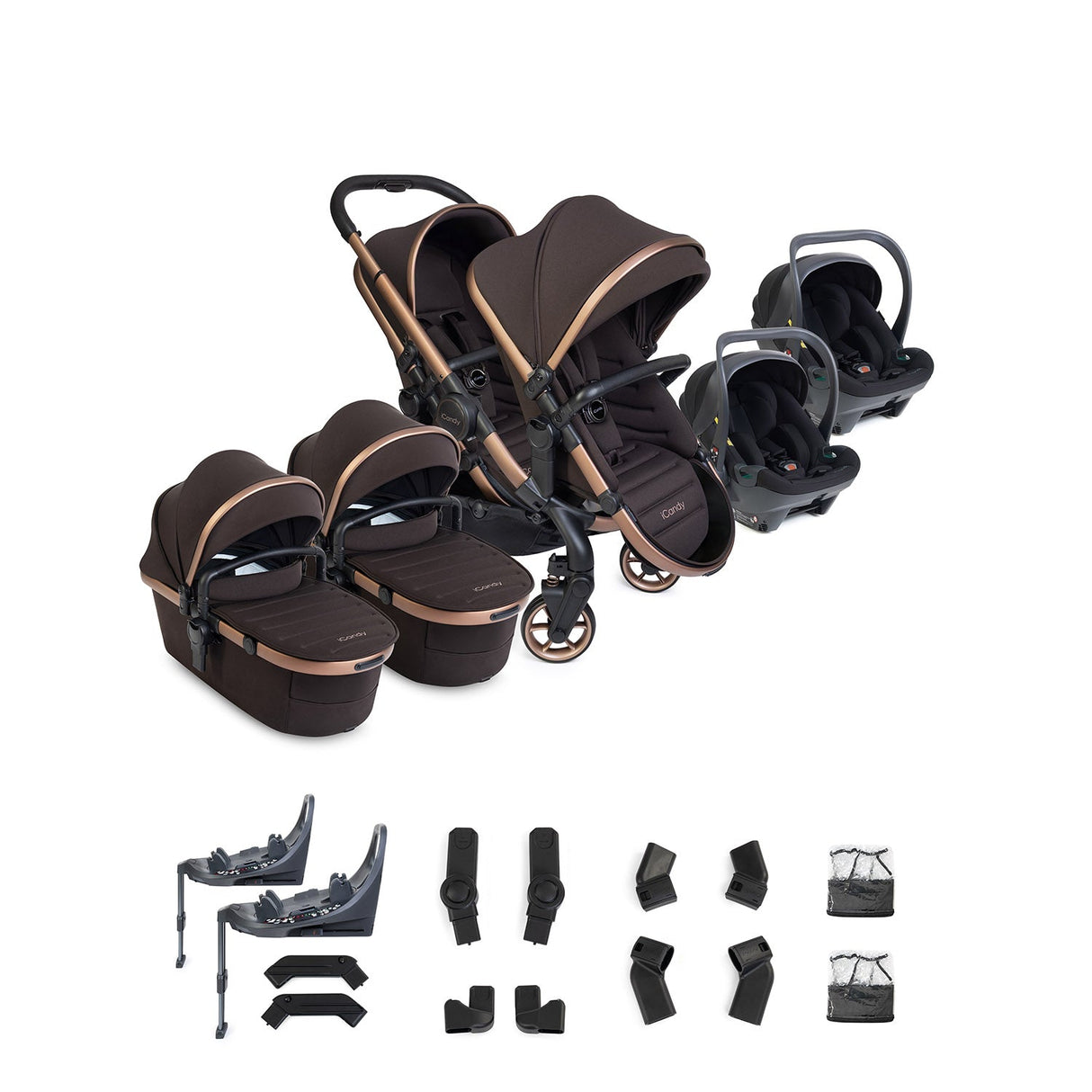 iCandy Peach 8 Editions Twin Cocoon 360 & Base Bundle - Pecan
