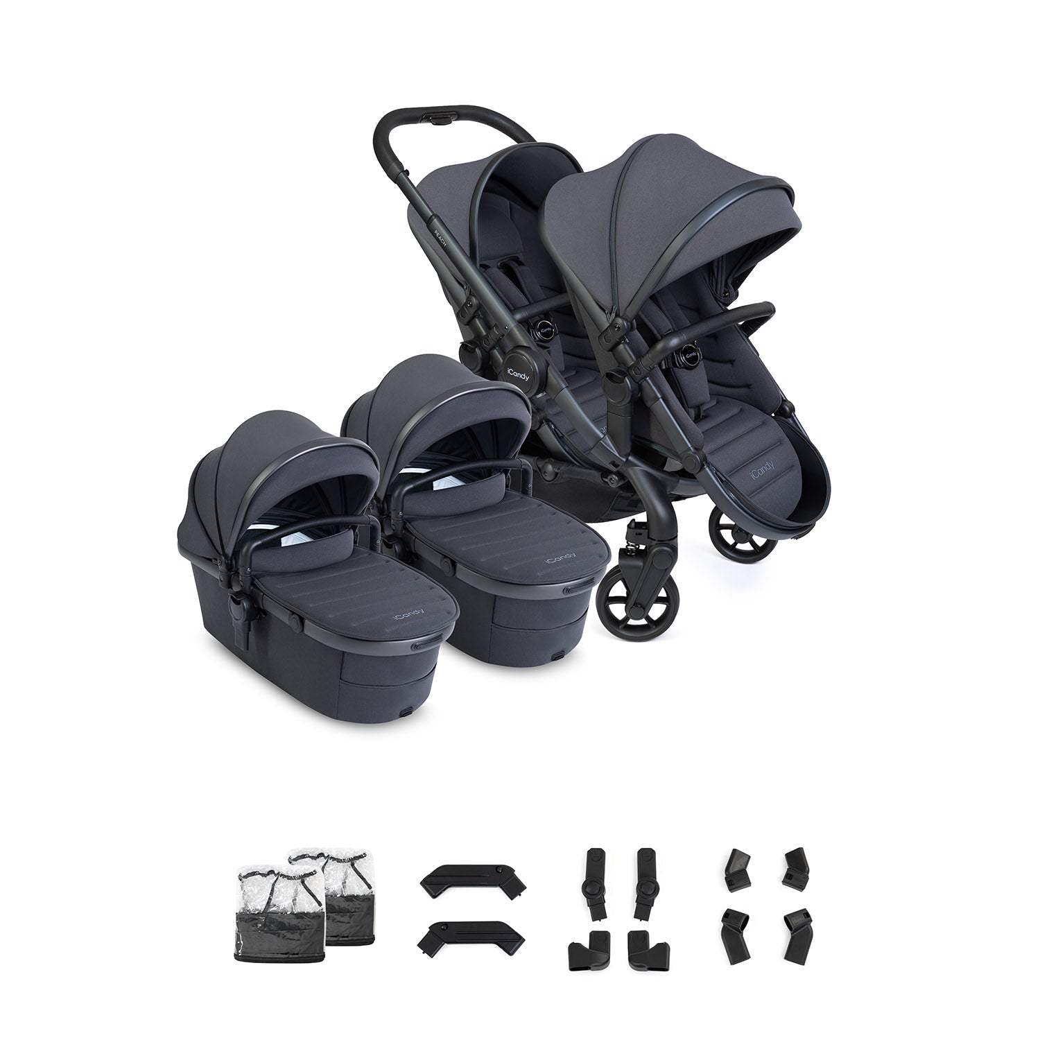 iCandy Peach 8 Twin Pushchair & Carrycot Combo - Grey