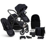 iCandy Orange 4 Double Pushchair with Complete Accessory Bundle - Black Edition 1