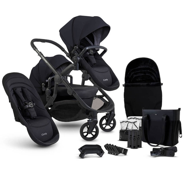 iCandy Orange 4 Double Pushchair with Complete Accessory Bundle - Black Edition 1