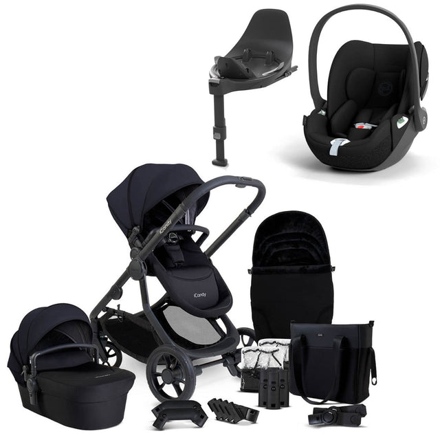 iCandy Orange 4 Travel System Bundle with Cybex Cloud T & Rotating Base - Black Edition 1