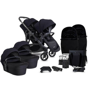 iCandy Orange 4 Twin Pushchair with Complete Accessory Bundle - Black Edition 1