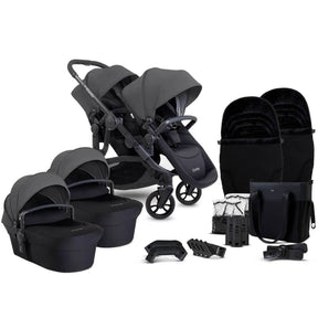iCandy Orange 4 Twin Pushchair with Complete Accessory Bundle - Fossil 1