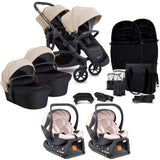 iCandy Orange 4 Twin Cocoon i-Size Complete Travel System Bundle - Latte 1
