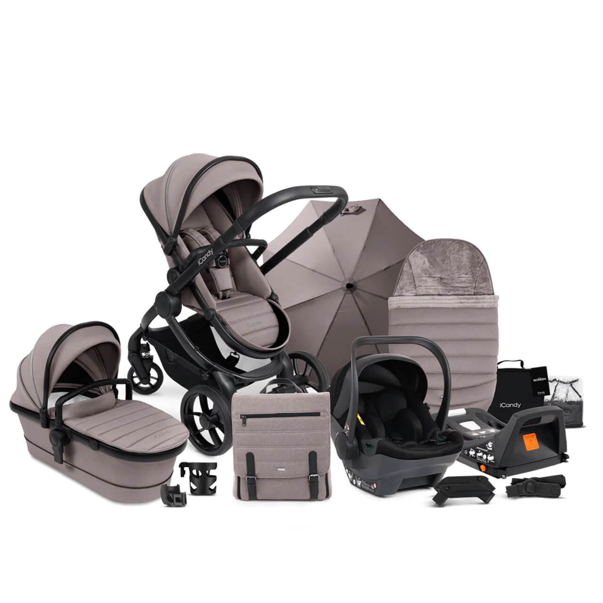 iCandy Peach 7 Travel System Bundle with Cocoon i-Size Car Seat & Base - Porcini