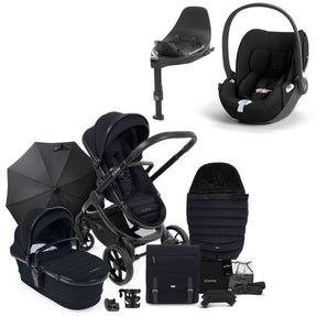 iCandy Peach 7 Travel System Bundle with Cybex Cloud T iSize Car Seat & Base - Black Edition 1